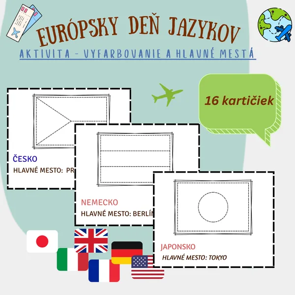 🌍 EURÓPSKY DEŇ JAZYKOV – VYFARBOVANIE A HLAVNÉ MESTÁ🌍