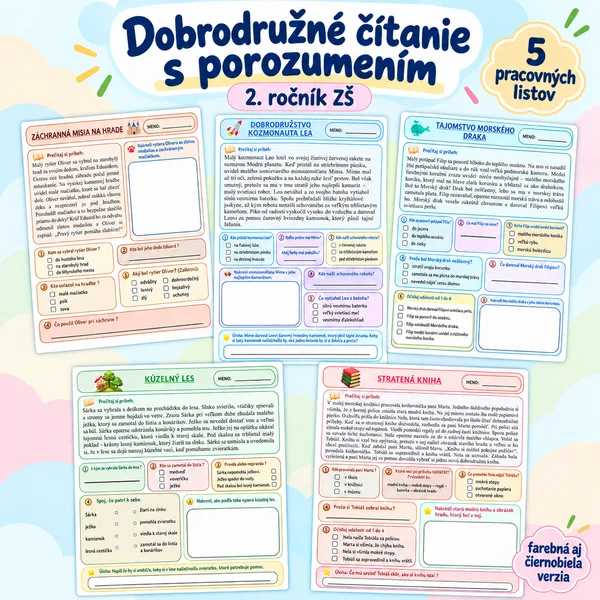 Čítanie s porozumením – 5 dobrodružných príbehov pre 2. ročník