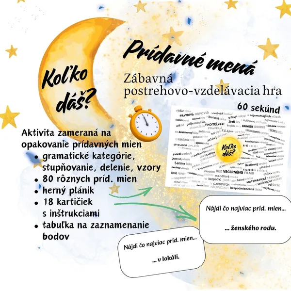 Prídavné mená - Koľko dáš?
