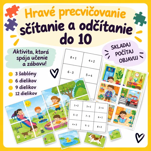 Hravé precvičovanie - sčítanie a odčítanie do 10.