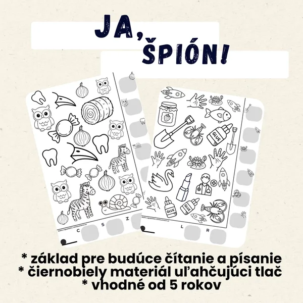 Rozvoj sluchového rozlišovania hlások - JA, ŠPIÓN!
