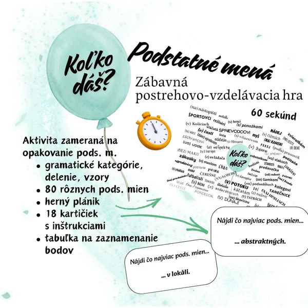Podstatné mená - Koľko dáš?