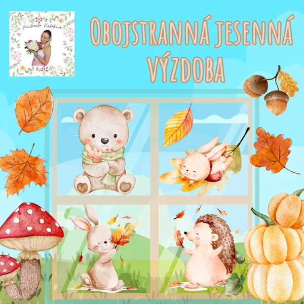 Obojstranná jesenná výzdoba na okná 