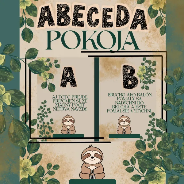 Abeceda pokoja/ relaxácia, pokoj, upokojenie, oddych, prestávka