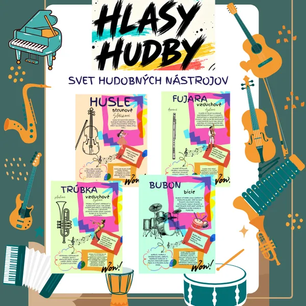 Hlasy hudby/ veľký svet hudobných nástrojov, delenie hudobných nástrojov, zaujímavosti, známi hudobníci
