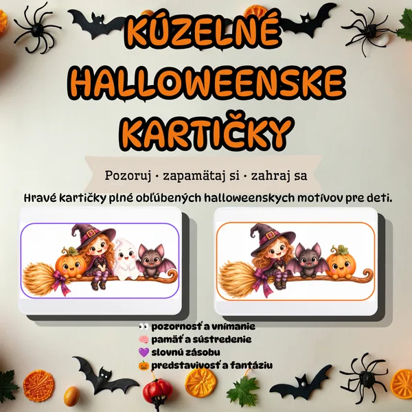 Kúzelné halloweenské košté – pozoruj, zapamätaj si, poskladaj