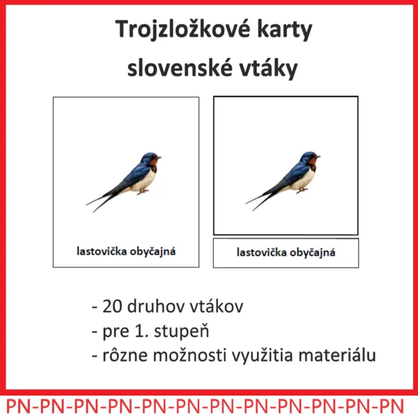 Trojzložkové karty – slovenské vtáky