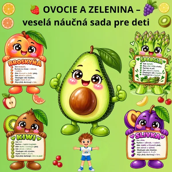 🍓 OVOCIE A ZELENINA – veselá náučná sada pre deti