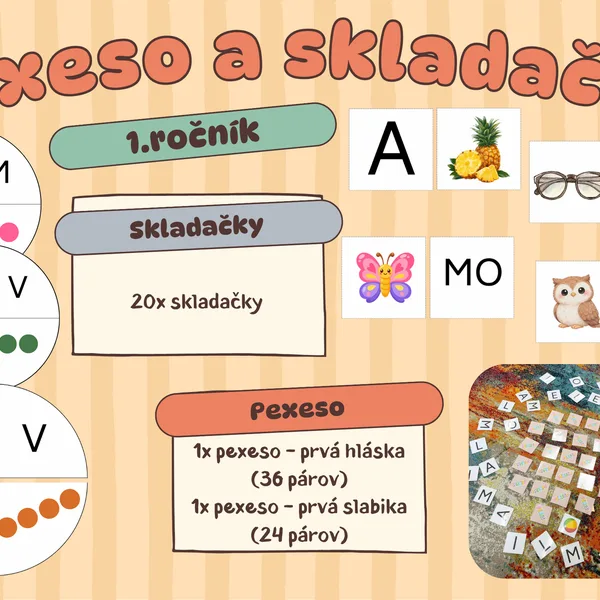 Pexeso a skladačky pre 1.ročník