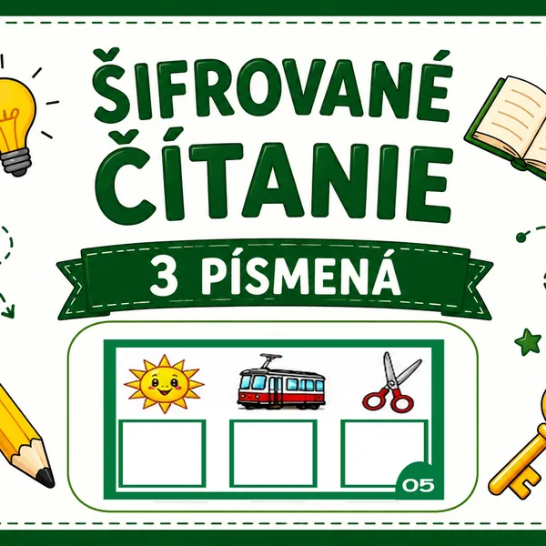 Šifrované čítanie 3 písmená 