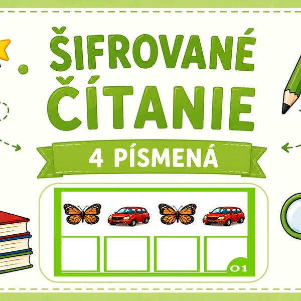 Šifrované čítanie 4 písmená 