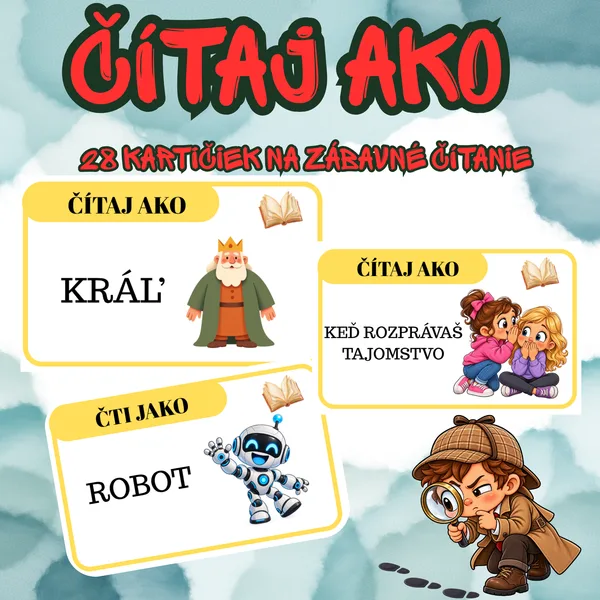 📚 ČÍTAJ AKO… – 28 kariet pre zábavné čítanie