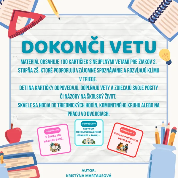 Dokonči vetu - 100 kartičiek na zamyslenie ✨💬