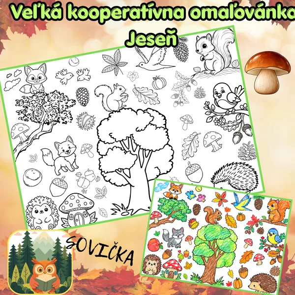🍂 Veľká kooperatívna omaľovánka – Jeseň