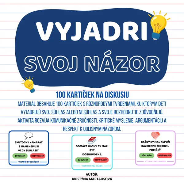 Vyjadri svoj názor - 100 kartičiek na diskusiu ✨💬