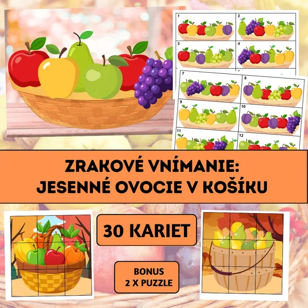 Zrakové vnímanie: Jesenné ovocie v košíku