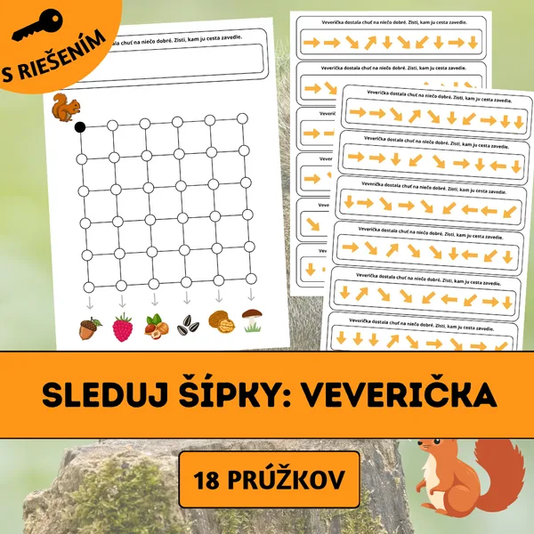 Sleduj šípky: Veverička