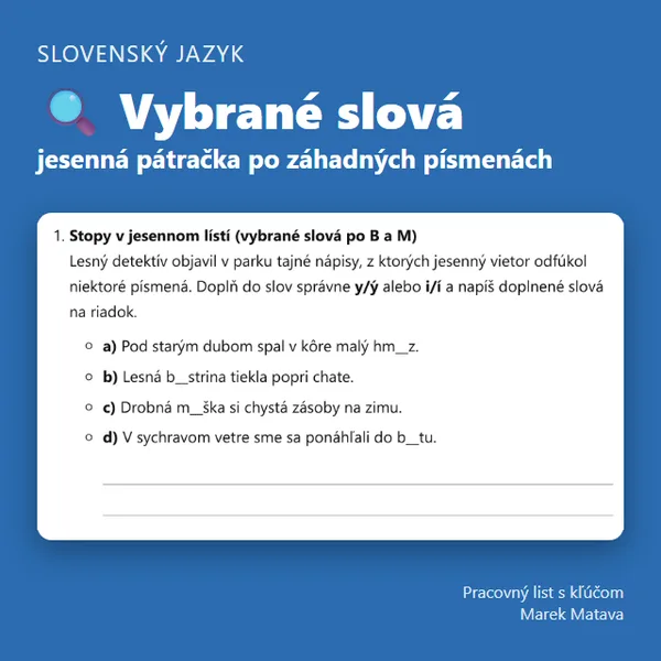🔍 Vybrané slová – jesenná pátračka po záhadných písmenách 