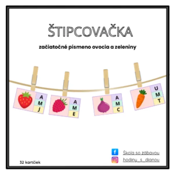 Štipcovačka- začiatočné písmeno