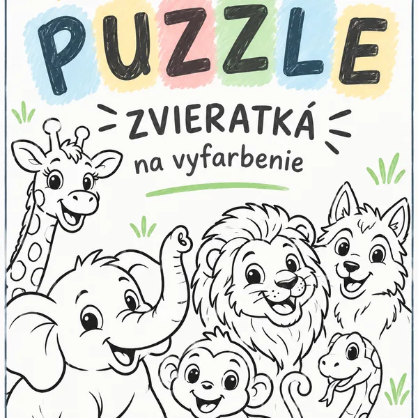 Vyfarbi, vystrihni a poskladaj – obrázkové puzzle (20 obrázkov)