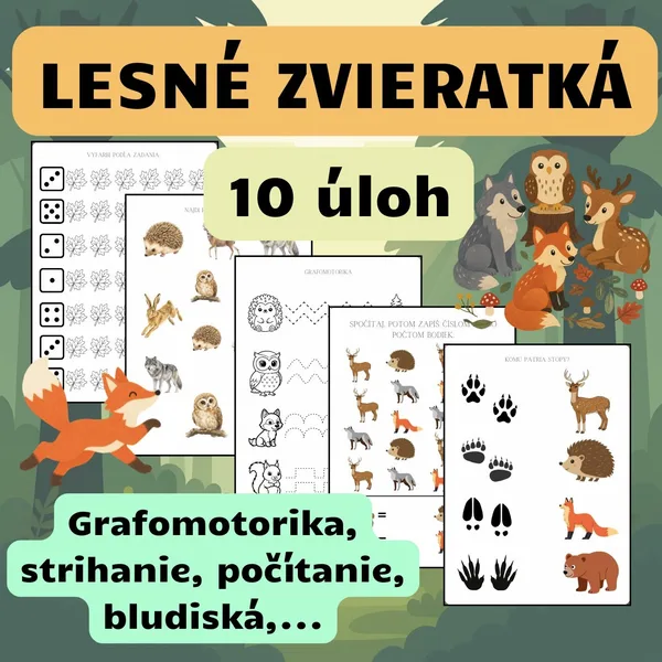 LESNÉ ZVIERATKÁ - 10 úloh