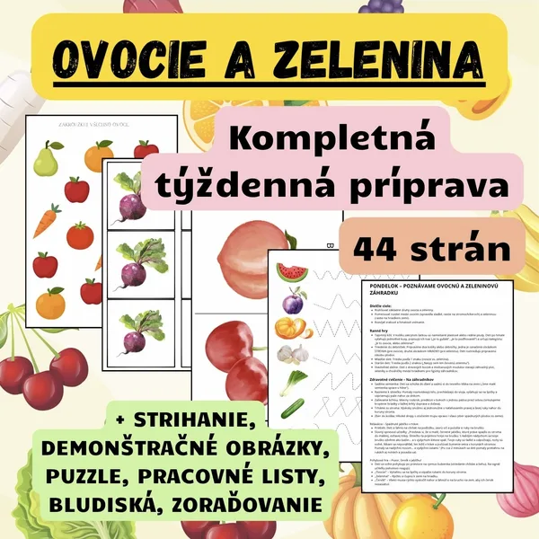 OVOCIE A ZELENINA - týždenný plán