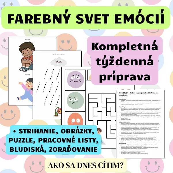 FAREBNÝ SVET EMÓCIÍ - týždenný plán - EMÓCIE