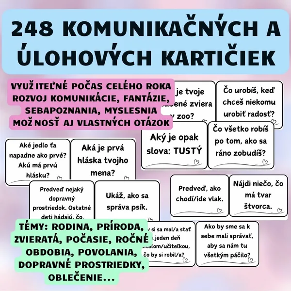 248 komunikačných a úlohových kartičiek