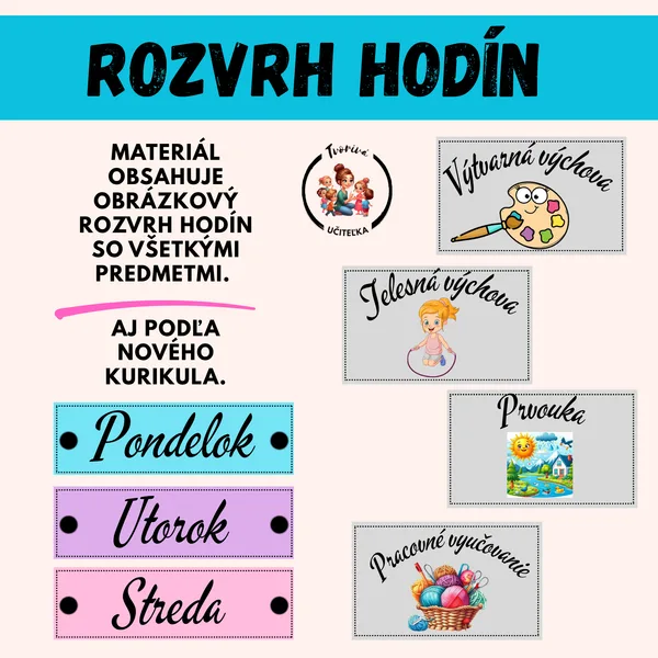 Obrázkový rozvrh hodín