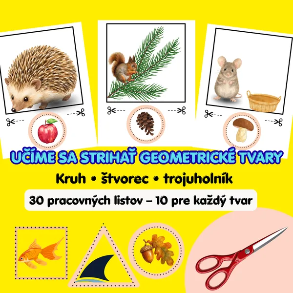 Lepenie a strihanie – 30 pracovných listov pre deti 2 – 6 rokov | Jemná motorika | PDF