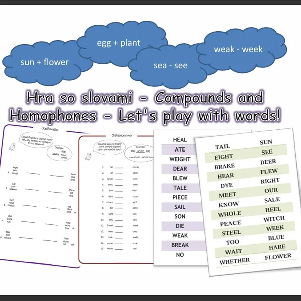 Hra so slovami - Compounds and Homophones - Let's play with words!