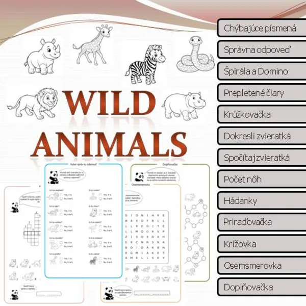 Wild animals - Divé zvieratá
