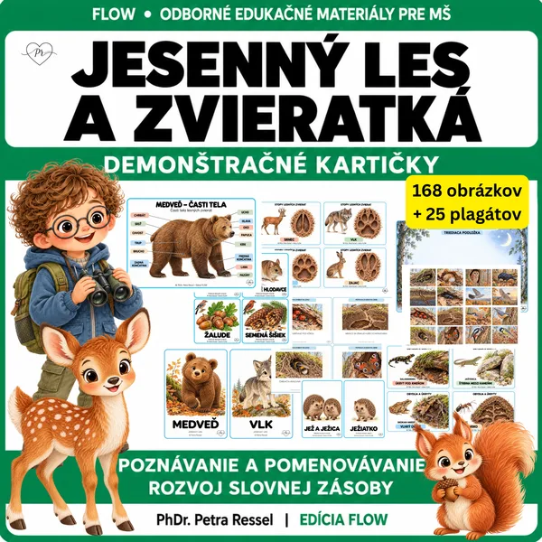 JESEŇ/ Jesenný les - zvieratká/ Demonštračné kartičky, plagáty / 193 obrázkov