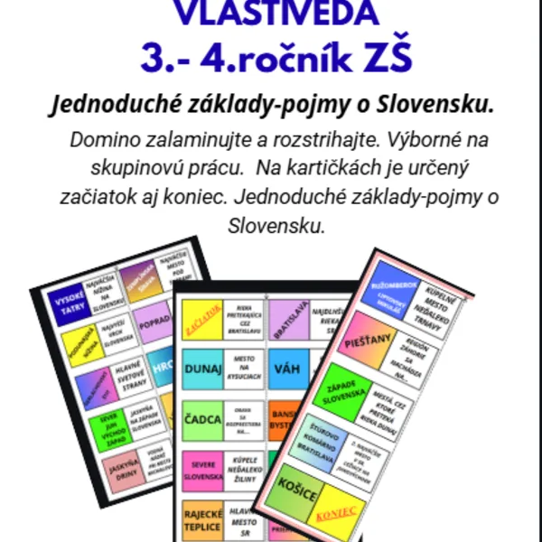 DOMINO - VLASTIVEDA jednoduché základy o Slovensku