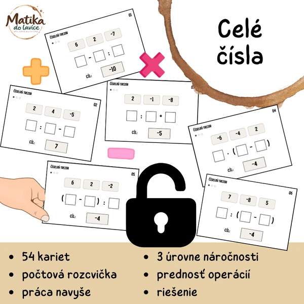 Číselný trezor – celé čísla | 54 logických úloh