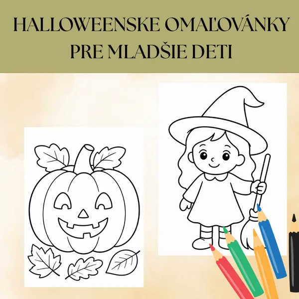 Halloweenske omaľovánky - pre mladšie deti