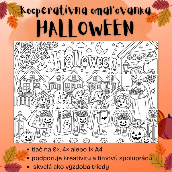 Kooperatívna omaľovanka - Halloween