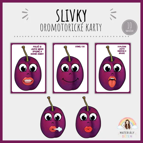 💜Slivky, oromotorické karty💜