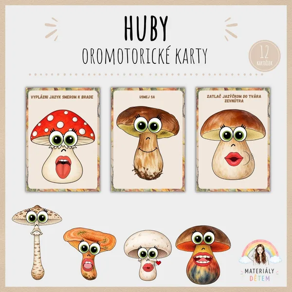 🍄‍🟫Huby, oromotorické karty🍄‍🟫