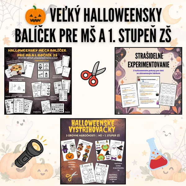 🎃 Veľký halloweensky balíček pre MŠ a 1. stupeň ZŠ