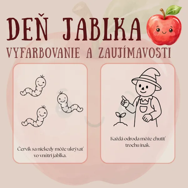 🍎ZAUJÍMAVOSTI A VYFARBOVANIE - Deň jablka🍎