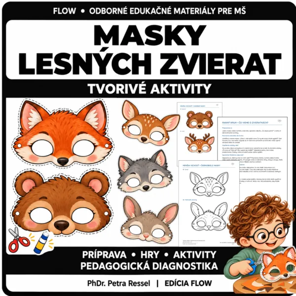 Masky lesných zvierat - prípravy, aktivity pre MŠ, ŠKD, ZŠ
