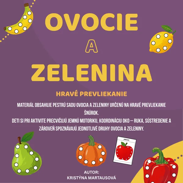 Ovocie a zelenina - Hravé prevliekanie 🧵🍐