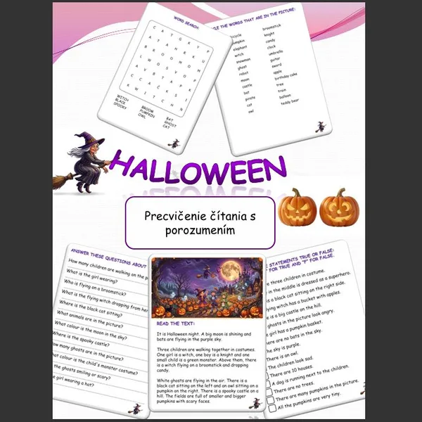 Halloween - Príbeh s porozumením a aktivity - Aj