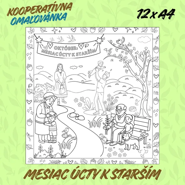 Kooperatívna omaľovánka - Mesiac úcty k starším