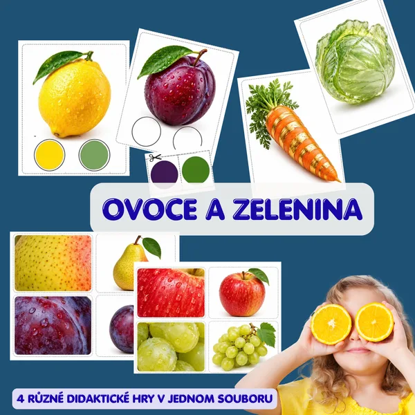 Ovocie a zelenina – 4 didaktické hry
