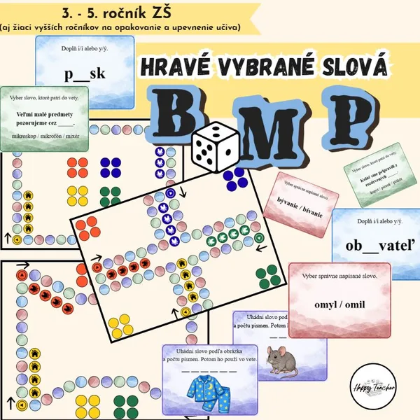 Hravé vybrané slová po B, M, P
