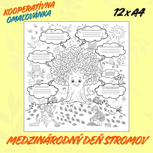 Kooperatívna omaľovánka - Medzinárodný deň stromov