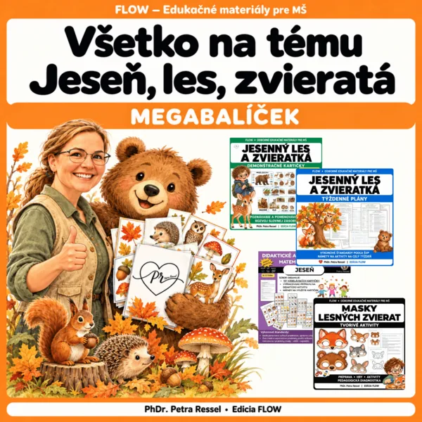 Jeseň, jesenný les, zvieratká v lese