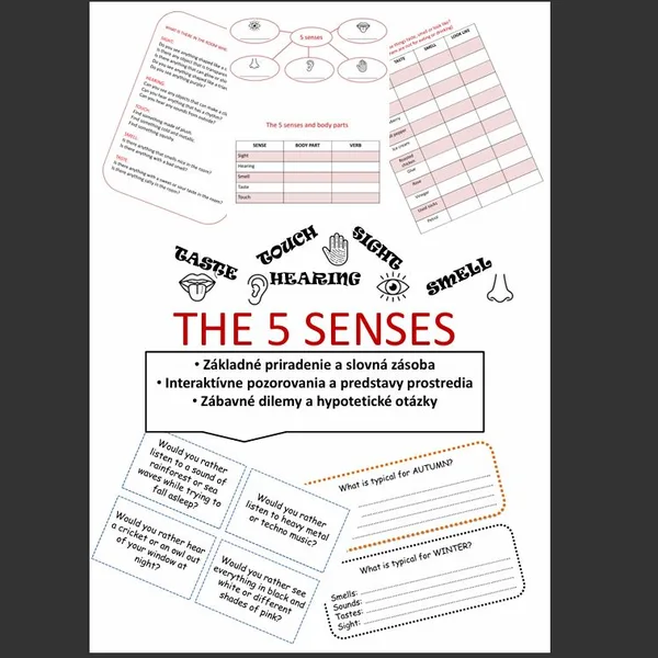 The 5 senses - Slovná zásoba a konverzačné témy
